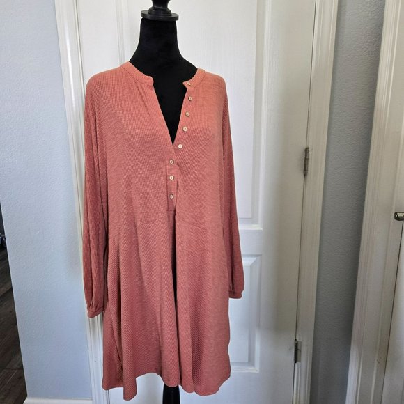 NWT Flawless Henley A-line Relaxed With Pockets Dress Size Medium - Picture 2 of 10
